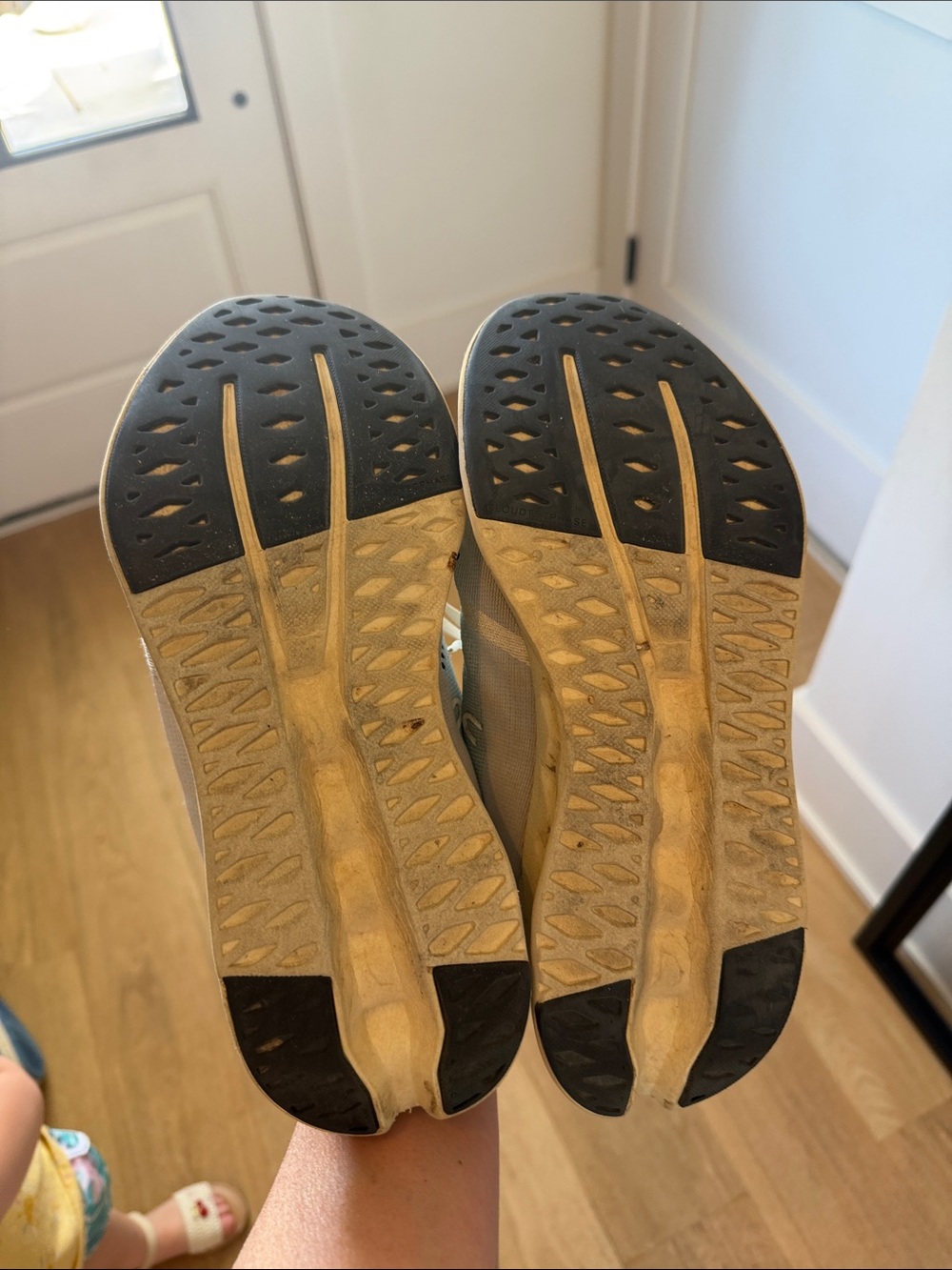 On Running CLOUDSURFER Off-White Mesh Running Sneaker with Mint Accents - Picture 4 of 4